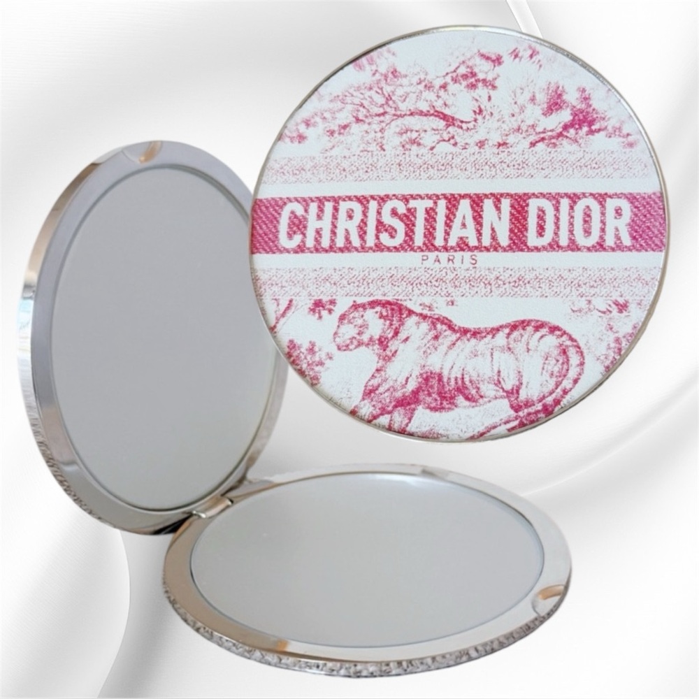 Dior Beauty Pink Tiger Print Vanity Pocket Mirror